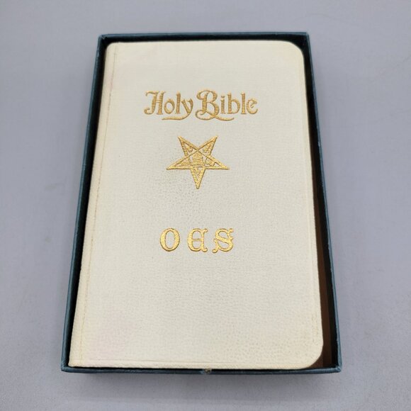 Vintage Holy Bible Order of the Eastern Star 1941 Edition Ribbons Original Box - Picture 8 of 11